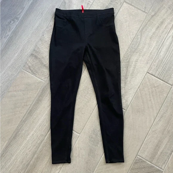 Spanx Black Faux Jean Leggings Jeggings Size Large - Picture 2 of 7